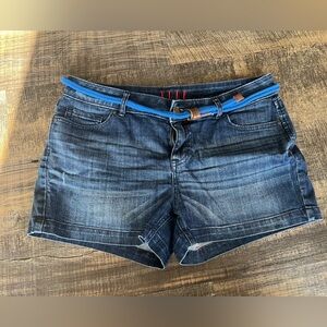 Elle Dark Blue Jean Shorts with Belt